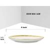 image:imagevicrays 18Piece Kitchen Dinnerware Set Ceramic Dinner Plates Salad Plates Bowls Set Coffee Mug Set Dishwasher Safe Not Microwave or Oven Safe Scratch Resistant Party  White with Golden