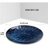 image:imagevicrays 18Piece Kitchen Dinnerware Set Ceramic Fluted Dinner Plates Salad Plates Bowls Set Microwave Oven and Dishwasher Safe Scratch Resistant Suitable for Home Party Restaurant Blue