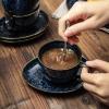 image:imagevicrays 65 oz Cappuccino Cups with Saucers Set of 4 Ceramic Coffee Cup for Au Lait Double shot Latte Cafe Mocha Tea Starry BlueBlue