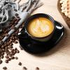 image:imagevicrays 65 oz Cappuccino Cups with Saucers Set of 4 Ceramic Coffee Cup for Au Lait Double shot Latte Cafe Mocha Tea Starry BlueBright Black