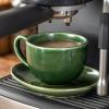 image:imagevicrays 65 oz Cappuccino Cups with Saucers Set of 4 Ceramic Coffee Cup for Au Lait Double shot Latte Cafe Mocha Tea Starry BlueGreen