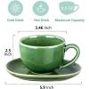 image:imagevicrays 65 oz Cappuccino Cups with Saucers Set of 4 Ceramic Coffee Cup for Au Lait Double shot Latte Cafe Mocha Tea Starry BlueGreen