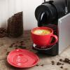 image:imagevicrays 65 oz Cappuccino Cups with Saucers Set of 4 Ceramic Coffee Cup for Au Lait Double shot Latte Cafe Mocha Tea Starry BlueScarlet Red