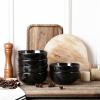 image:imagevicrays Ceramic Cereal Bowls  26 Ounce Porcelain Soup Salad Rice Dessert Cream Set  Chip Resistant Dishwasher Microwave Safe  Set of 6 BlueBlack