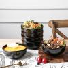 image:imagevicrays Ceramic Cereal Bowls  26 Ounce Porcelain Soup Salad Rice Dessert Cream Set  Chip Resistant Dishwasher Microwave Safe  Set of 6 BlueBlack