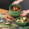 image:imagevicrays Ceramic Cereal Bowls  26 Ounce Porcelain Soup Salad Rice Dessert Cream Set  Chip Resistant Dishwasher Microwave Safe  Set of 6 BlueGreen