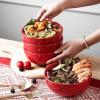 image:imagevicrays Ceramic Cereal Bowls  26 Ounce Porcelain Soup Salad Rice Dessert Cream Set  Chip Resistant Dishwasher Microwave Safe  Set of 6 BlueRed