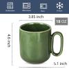 image:imagevicrays Ceramic Coffee Mug Set  18 Ounce Large Stoneware Mug for Men Women  Unique Glazed Porcelain Mugs with Handle for Coffee Latte Tea Milk Cocoa  Set of 4 GreenGreen