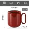 image:imagevicrays Ceramic Coffee Mug Set  18 Ounce Large Stoneware Mug for Men Women  Unique Glazed Porcelain Mugs with Handle for Coffee Latte Tea Milk Cocoa  Set of 4 GreenCherry Red
