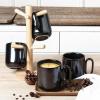 image:imagevicrays Ceramic Coffee Mug Set  18 Ounce Large Stoneware Mug for Men Women  Unique Glazed Porcelain Mugs with Handle for Coffee Latte Tea Milk Cocoa  Set of 4 GreenBlack