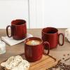 image:imagevicrays Ceramic Coffee Mug Set  18 Ounce Large Stoneware Mug for Men Women  Unique Glazed Porcelain Mugs with Handle for Coffee Latte Tea Milk Cocoa  Set of 4 GreenCherry Red
