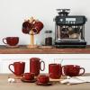 image:imagevicrays Ceramic Coffee Mug Set  18 Ounce Large Stoneware Mug for Men Women  Unique Glazed Porcelain Mugs with Handle for Coffee Latte Tea Milk Cocoa  Set of 4 GreenCherry Red