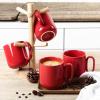 image:imagevicrays Ceramic Coffee Mug Set  18 Ounce Large Stoneware Mug for Men Women  Unique Glazed Porcelain Mugs with Handle for Coffee Latte Tea Milk Cocoa  Set of 4 GreenRed