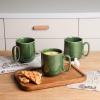 image:imagevicrays Ceramic Coffee Mug Set  18 Ounce Large Stoneware Mug for Men Women  Unique Glazed Porcelain Mugs with Handle for Coffee Latte Tea Milk Cocoa  Set of 4 GreenGreen