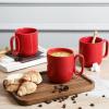 image:imagevicrays Ceramic Coffee Mug Set  18 Ounce Large Stoneware Mug for Men Women  Unique Glazed Porcelain Mugs with Handle for Coffee Latte Tea Milk Cocoa  Set of 4 GreenRed