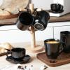 image:imagevicrays Ceramic Coffee Mug Set  18 Ounce Large Stoneware Mug for Men Women  Unique Glazed Porcelain Mugs with Handle for Coffee Latte Tea Milk Cocoa  Set of 4 GreenBlack