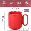 image:imagevicrays Ceramic Coffee Mug Set  18 Ounce Large Stoneware Mug for Men Women  Unique Glazed Porcelain Mugs with Handle for Coffee Latte Tea Milk Cocoa  Set of 4 GreenRed