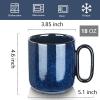 image:imagevicrays Ceramic Coffee Mug Set  18 Ounce Large Stoneware Mug for Men Women  Unique Glazed Porcelain Mugs with Handle for Coffee Latte Tea Milk Cocoa  Set of 4 GreenStarry Blue