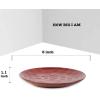 image:imagevicrays Ceramic Dessert Salad Plates 8 Inch Microwave Oven and Dishwasher Safe Round Porcelain Fluted Suitable for Snacks Appetizer Home Party Restaurant  Set of 6 RedCherry Red