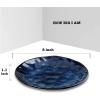 image:imagevicrays Ceramic Dessert Salad Plates 8 Inch Microwave Oven and Dishwasher Safe Round Porcelain Fluted Suitable for Snacks Appetizer Home Party Restaurant  Set of 6 RedBlue