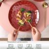 image:imagevicrays Ceramic Dessert Salad Plates 8 Inch Microwave Oven and Dishwasher Safe Round Porcelain Fluted Suitable for Snacks Appetizer Home Party Restaurant  Set of 6 RedCherry Red