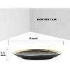 image:imagevicrays Ceramic Dessert Salad Plates 8 Inch Microwave Oven and Dishwasher Safe Round Porcelain Fluted Suitable for Snacks Appetizer Home Party Restaurant  Set of 6 RedBlack with Golden