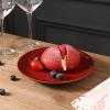 image:imagevicrays Ceramic Dessert Salad Plates 8 Inch Microwave Oven and Dishwasher Safe Round Porcelain Fluted Suitable for Snacks Appetizer Home Party Restaurant  Set of 6 RedCherry Red