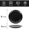 image:imagevicrays Ceramic Dessert Salad Plates 8 Inch Microwave Oven and Dishwasher Safe Round Porcelain Fluted Suitable for Snacks Appetizer Home Party Restaurant  Set of 6 RedBlack