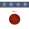 image:imagevicrays Ceramic Dessert Salad Plates 8 Inch Microwave Oven and Dishwasher Safe Round Porcelain Fluted Suitable for Snacks Appetizer Home Party Restaurant  Set of 6 RedShallow Cherry Red