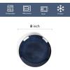 image:imagevicrays Ceramic Dessert Salad Plates 8 Inch Microwave Oven and Dishwasher Safe Round Porcelain Fluted Suitable for Snacks Appetizer Home Party Restaurant  Set of 6 RedShallow Blue