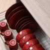 image:imagevicrays Ceramic Dessert Salad Plates 8 Inch Microwave Oven and Dishwasher Safe Round Porcelain Fluted Suitable for Snacks Appetizer Home Party Restaurant  Set of 6 RedCherry Red