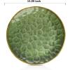 image:imagevicrays Ceramic Dessert Salad Plates 8 Inch Set of 4 Round Microwave Oven and Dishwasher Safe Scratch Resistant Porcelain Fluted Suitable for Snacks Appetizer Home Restaurant BlueGreen