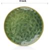 image:imagevicrays Ceramic Dessert Salad Plates 8 Inch Set of 4 Round Microwave Oven and Dishwasher Safe Scratch Resistant Porcelain Fluted Suitable for Snacks Appetizer Home Restaurant BlueGreen