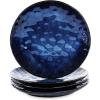 image:imagevicrays Ceramic Dessert Salad Plates 8 Inch Set of 4 Round Microwave Oven and Dishwasher Safe Scratch Resistant Porcelain Fluted Suitable for Snacks Appetizer Home Restaurant BlueBlue