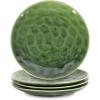 image:imagevicrays Ceramic Dessert Salad Plates 8 Inch Set of 4 Round Microwave Oven and Dishwasher Safe Scratch Resistant Porcelain Fluted Suitable for Snacks Appetizer Home Restaurant BlueGreen