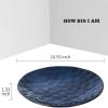 image:imagevicrays Ceramic Dessert Salad Plates 8 Inch Set of 4 Round Microwave Oven and Dishwasher Safe Scratch Resistant Porcelain Fluted Suitable for Snacks Appetizer Home Restaurant BlueBlue