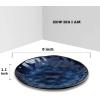 image:imagevicrays Ceramic Dessert Salad Plates 8 Inch Set of 4 Round Microwave Oven and Dishwasher Safe Scratch Resistant Porcelain Fluted Suitable for Snacks Appetizer Home Restaurant BlueBlue