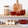 image:imagevicrays Ceramic Dipping Sauce Bowls  Small Charcuterie Dip Cups Cooking Prep Condiment Oil Dish Mini Tapas Plates for Soy Sushi Salsas Wasabi Appetizer Dessert  Set of 6 RedCherry Red