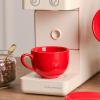 image:imagevicrays Ceramic Espresso Coffee Cups Set 4 oz Porcelain Espresso Cups with Saucers Spoons and Metal Stand for Tea Cafe Cappuccino Latte  Set of 6  BlueRed