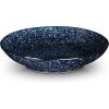 image:imagevicrays Ceramic Pasta Bowls Set 34 Ounce Large Ripple Salad Bowls Wide and Shallow Chip Resistant Dishwasher Microwave Safe stoneware Bowls for Kitchen Serving Bowls Set of 4 BlueStarry Blue