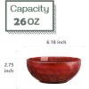 image:imagevicrays Ceramic Salad Bowls Set for Kitchen Serving  26 Ounce Soup Bowls Pasta Bowls Chip Resistant Dishwasher Microwave Safe Large Fluted stoneware Set of 6 GreenFluted Cherry Red
