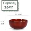 image:imagevicrays Ceramic Salad Bowls Set for Kitchen Serving  26 Ounce Soup Bowls Pasta Bowls Chip Resistant Dishwasher Microwave Safe Large Fluted stoneware Set of 6 GreenCherry Red