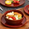 image:imagevicrays Ceramic Salad Bowls Set for Kitchen Serving  26 Ounce Soup Bowls Pasta Bowls Chip Resistant Dishwasher Microwave Safe Large Fluted stoneware Set of 6 GreenCherry Red