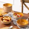 image:imagevicrays Ceramic Salad Bowls Set for Kitchen Serving  26 Ounce Soup Bowls Pasta Bowls Chip Resistant Dishwasher Microwave Safe Large Fluted stoneware Set of 6 GreenBeige