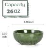 image:imagevicrays Ceramic Salad Bowls Set for Kitchen Serving  26 Ounce Soup Bowls Pasta Bowls Chip Resistant Dishwasher Microwave Safe Large Fluted stoneware Set of 6 GreenGreen