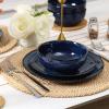 image:imagevicrays Ceramic Salad Bowls Set for Kitchen Serving  26 Ounce Soup Bowls Pasta Bowls Chip Resistant Dishwasher Microwave Safe Large Fluted stoneware Set of 6 GreenBlue