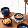 image:imagevicrays Ceramic Salad Bowls Set for Kitchen Serving  26 Ounce Soup Bowls Pasta Bowls Chip Resistant Dishwasher Microwave Safe Large Fluted stoneware Set of 6 GreenBlue