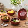 image:imagevicrays Ceramic Salad Bowls Set for Kitchen Serving  26 Ounce Soup Bowls Pasta Bowls Chip Resistant Dishwasher Microwave Safe Large Fluted stoneware Set of 6 GreenFluted Cherry Red