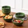 image:imagevicrays Ceramic Salad Bowls Set for Kitchen Serving  26 Ounce Soup Bowls Pasta Bowls Chip Resistant Dishwasher Microwave Safe Large Fluted stoneware Set of 6 GreenGreen