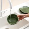 image:imagevicrays Ceramic Salad Bowls Set for Kitchen Serving  26 Ounce Soup Bowls Pasta Bowls Chip Resistant Dishwasher Microwave Safe Large Fluted stoneware Set of 6 GreenGreen